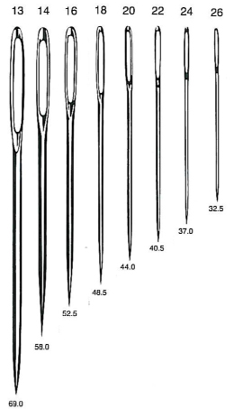 Agujas Punto De Cruz, 20, L. 43 mm, Con Punta Afilada, 25 ud, 1 Paquete