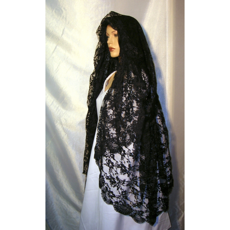 MANTILLA VOLANTE SEVILLANO 161 NEGRA  UD