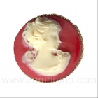 PENDIENTE TORNILLO  3117 ORO+CORAL